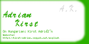 adrian kirst business card